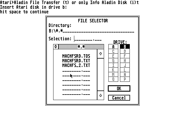 Atari to Aladdin File Transfer — screenshot 1